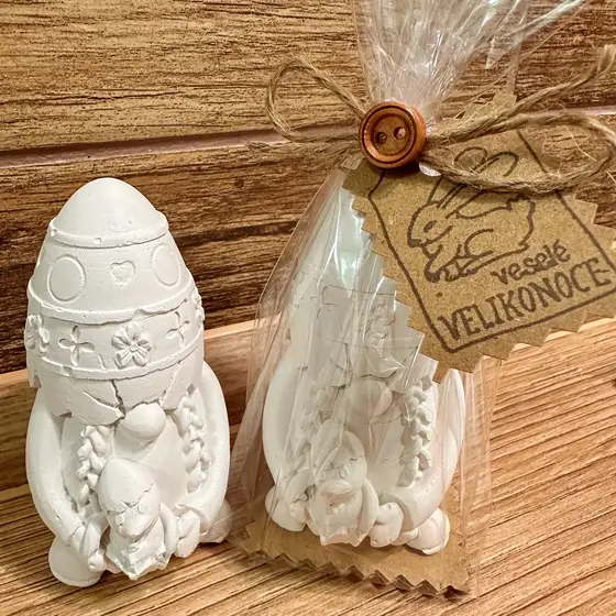 Velikonoční trpaslík – 9,5 cm – sádrové odlitky, ruční výroba