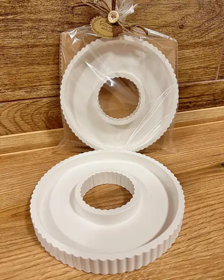 Tácek na dekorace – 17 cm – sádrové odlitky, ruční výroba