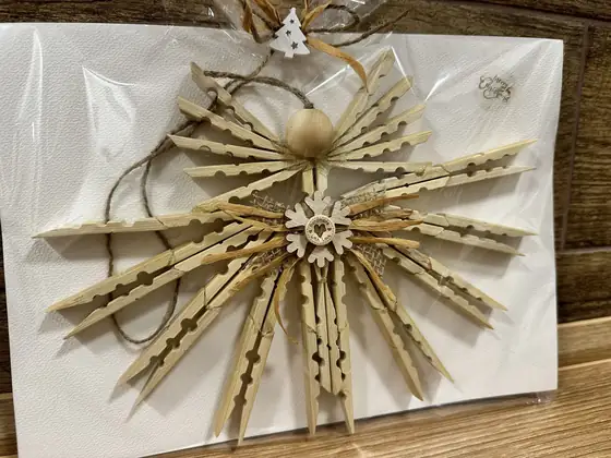Anděl – Přírodní - 20 cm – dřevěné výrobky, ruční výroba